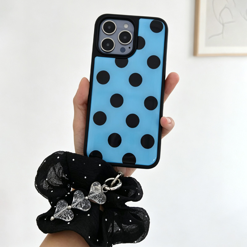 Blue Black Polka Dot Phone Cas - Clear Shockproof Bumper Case review and price