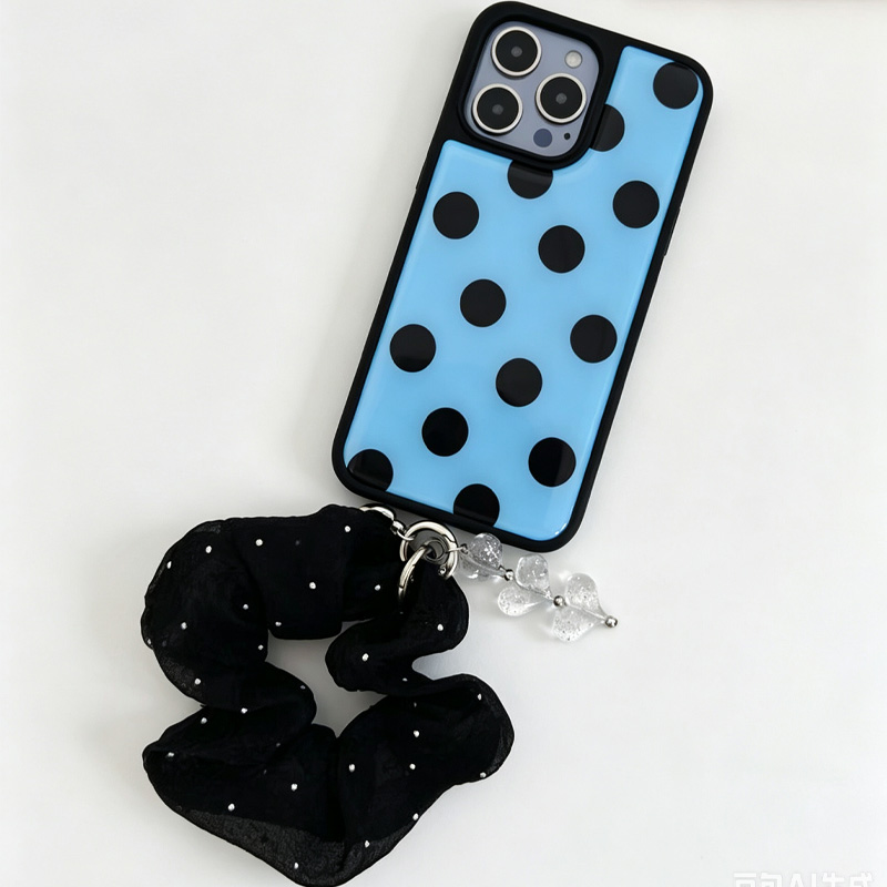 Blue Black Polka Dot Phone Cas - Clear Shockproof Bumper Case review and price
