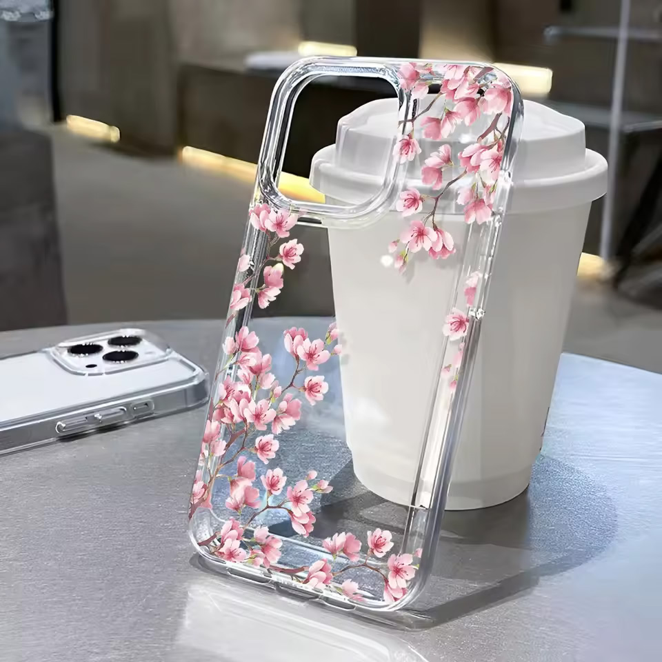 Girls Flower Clear Phone Case  - Clear Shockproof Bumper Case review and price