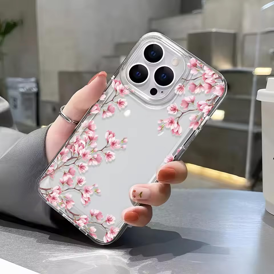Girls Flower Clear Phone Case  - Clear Shockproof Bumper Case review and price