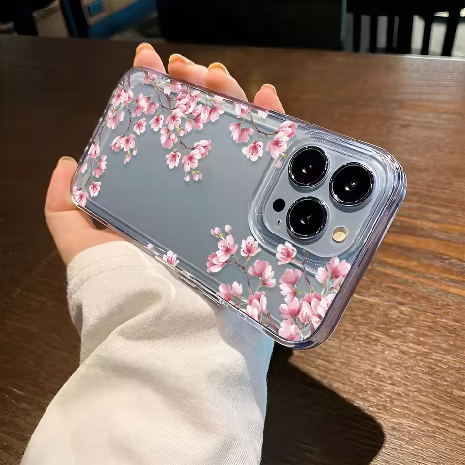 Girls Flower Clear Phone Case  - Clear Shockproof Bumper Case review and price