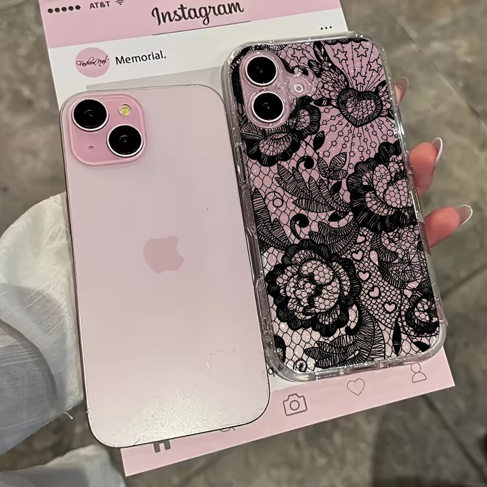 Lace Flowers INS Clear Phone C - Clear Shockproof Bumper Case review and price